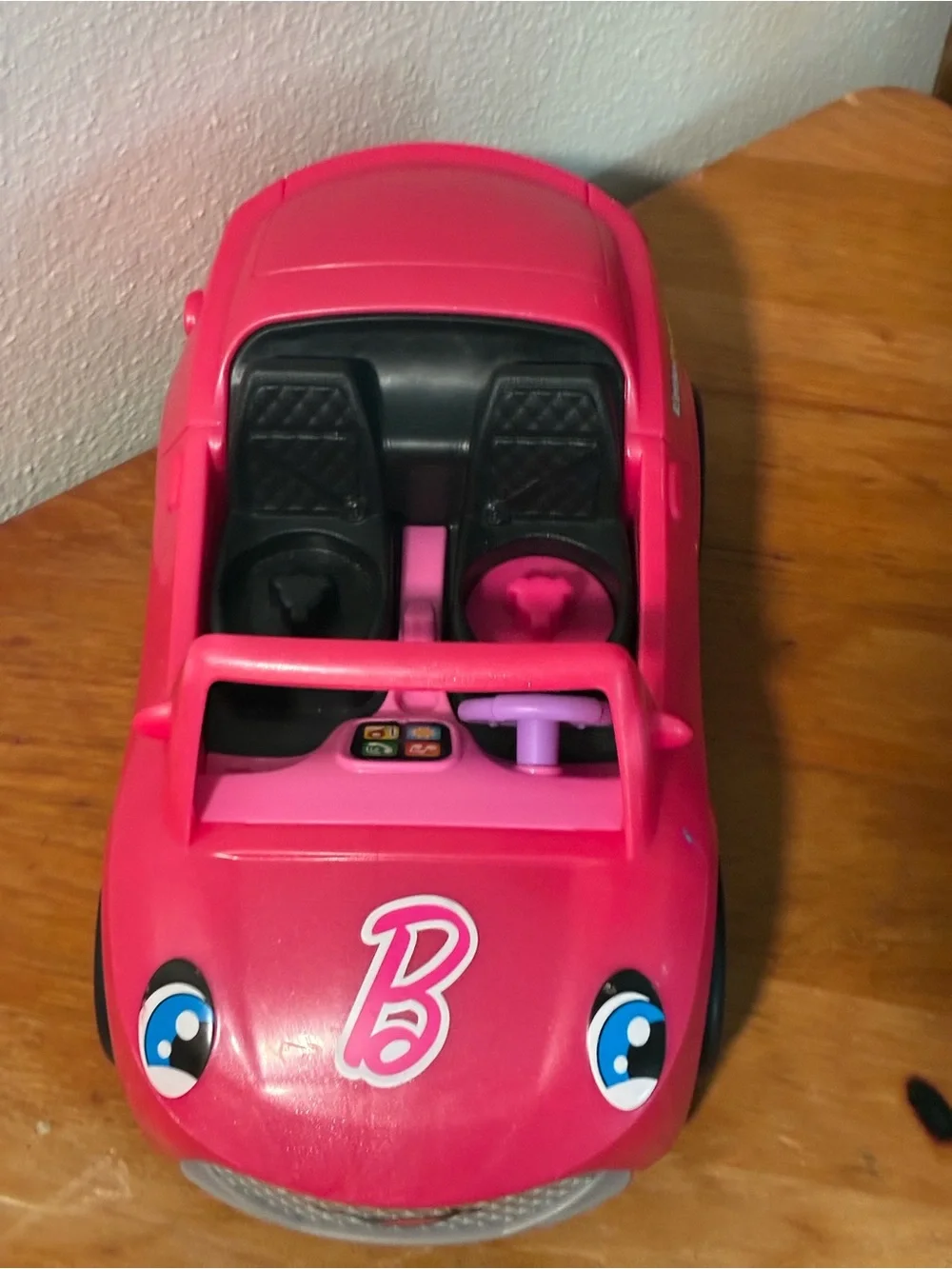 Fisher-Price Little People Barbie Pink Toy Race Car Convertible with Sounds